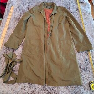 Pierrette Coat Womens 4 Green Belted Rain Allweather Mid Length Lining SEE